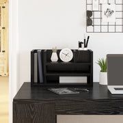 Organizer per Scrivania Rovere Nero 44.5x24x25 cm Legno Ingegnerizzato