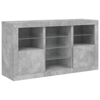 Credenza con Luci LED Grigio Cemento 123x37x67 cm 3209082