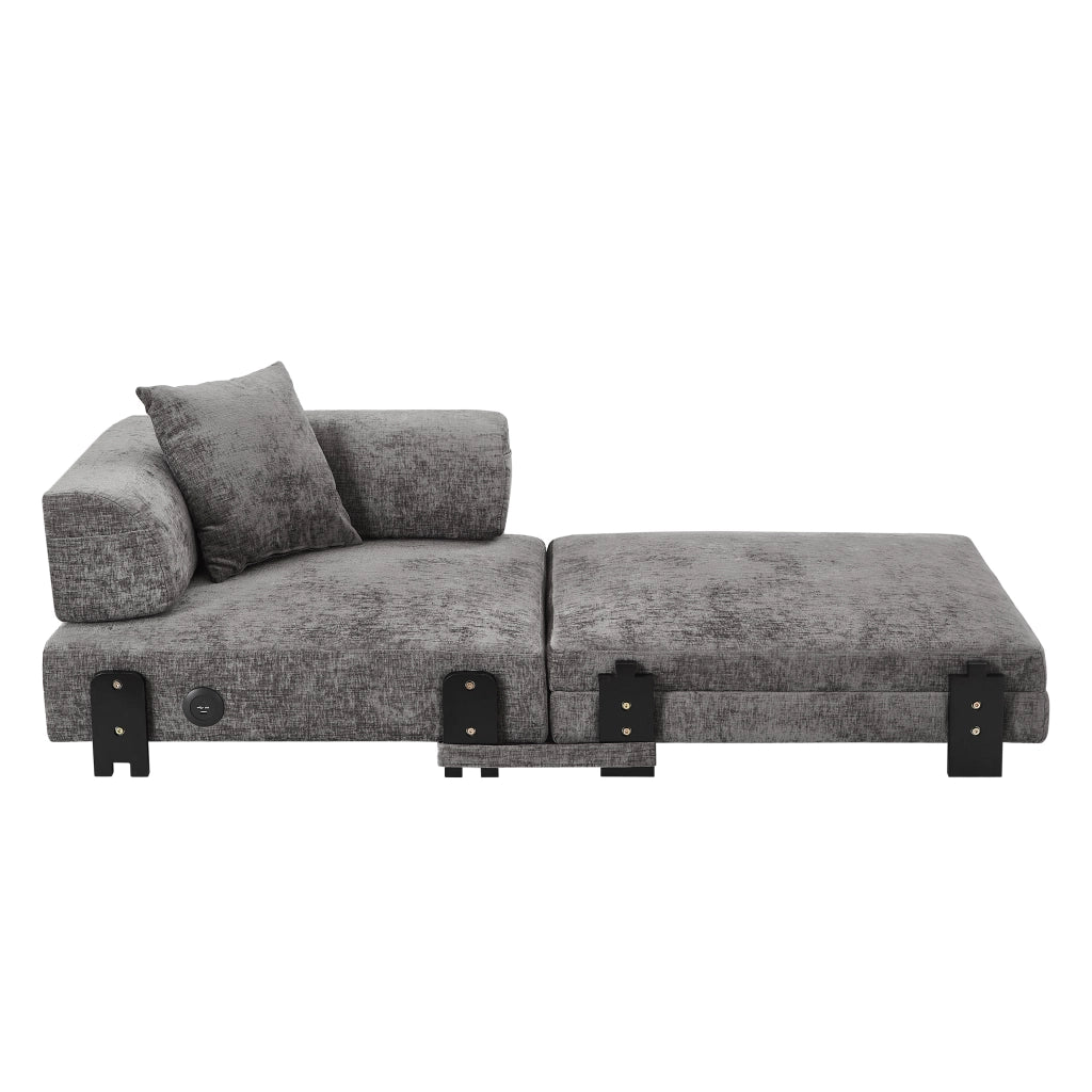 Divano Letto Pieghevole con Funzione Letto e Contenitore ¨C MINIMAL ¨C Beige / Grigio Scuro