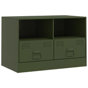 Mobile TV multimediale scaffale TV mobile TV sala da pranzo soggiorno camera da letto verde oliva 67 x 39 x 44 cm acciaio verde 02_0028262