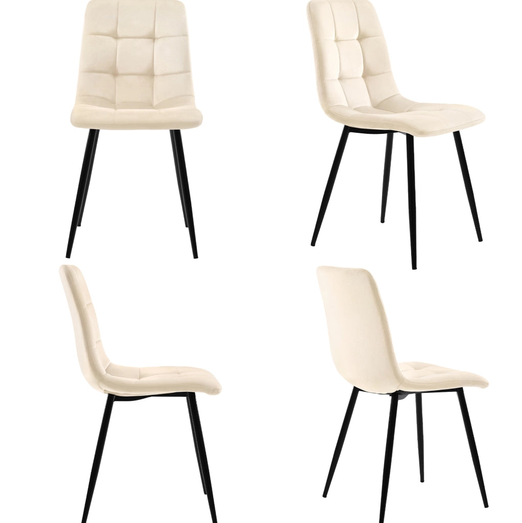 Set tavolo da pranzo con 4 sedie noce e beige in MDF e metallo