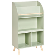 Scaffale a 3 ripiani per la camera dei bambini in legno di pino MDF gambe in legno verde elegante