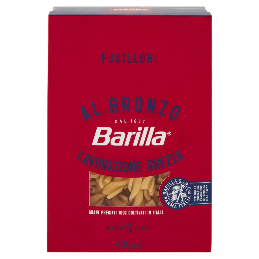 Barilla fusilloni pasta trafilata al bronzo confezione da 400 grammi