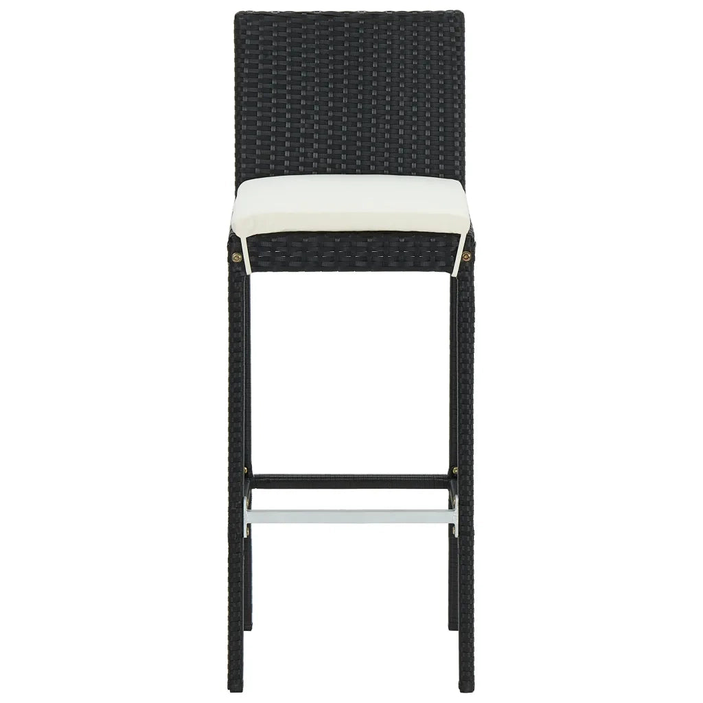 Set Bar da Giardino 5 pz con Cuscini Polyrattan Nero 3064766