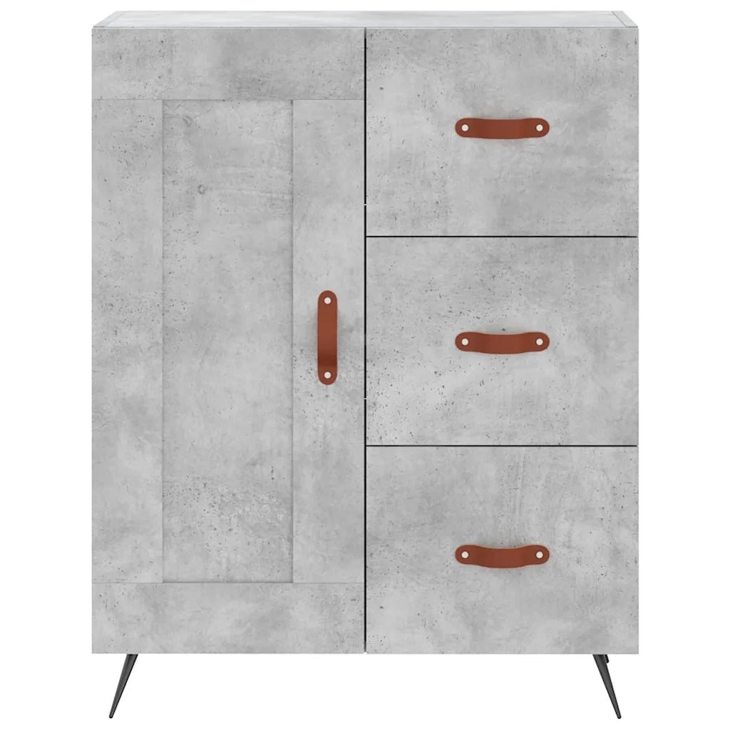 Credenza Grigio Cemento 69,5x34x180 cm in Legno Multistrato