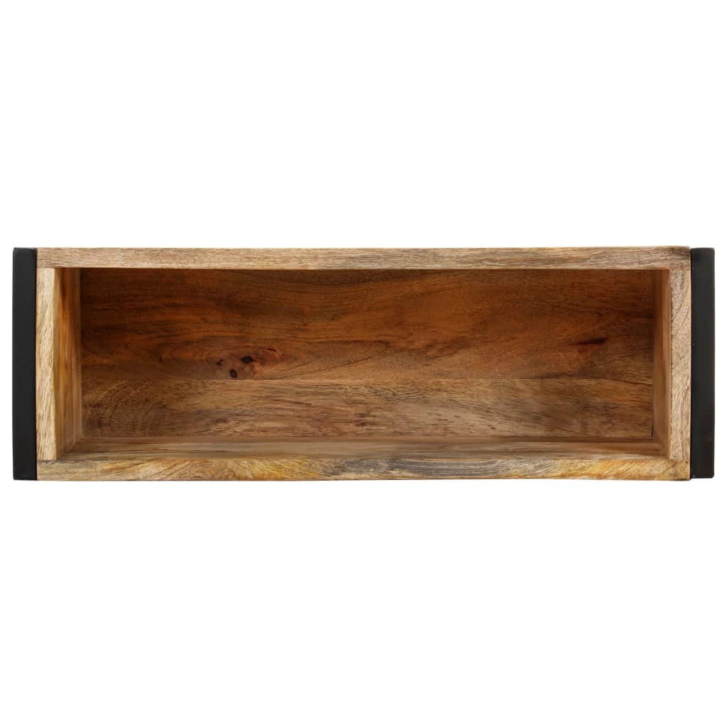 Fioriera rialzata per piante fiori terrazzo giardino 60 x 20 x 68 cm legno di mango nero grezzo 02_0037689
