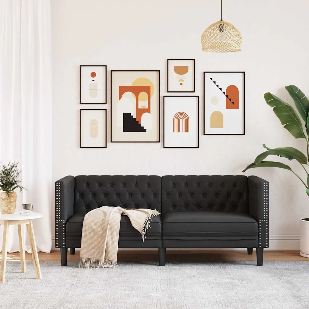 Divano Nero 174 x 74,5 x 70,5 cm PVC