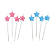 Trade Shop - Candeline Torte Torta Decorazione Stelline Candeline Compleanno Party 4pz -