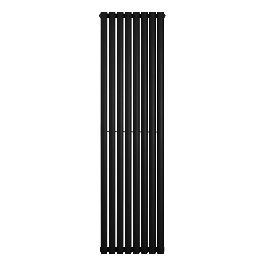 Radiatore Verticale Design Ovale Colonna Singola Nero 1800x480 mm
