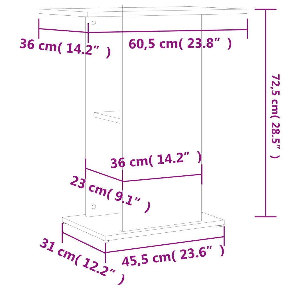Supporto per Acquario 60,5x36x72,5 cm Multistrato Grigio Sonoma CFW1217577