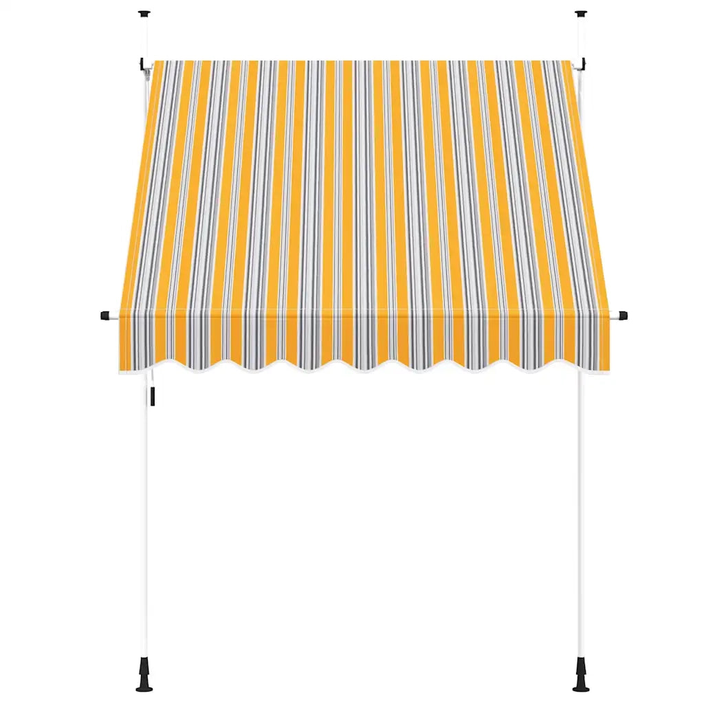 Tenda da Sole Retrattile Manuale 200 cm a Strisce Blu e Gialle cod mxl 15643