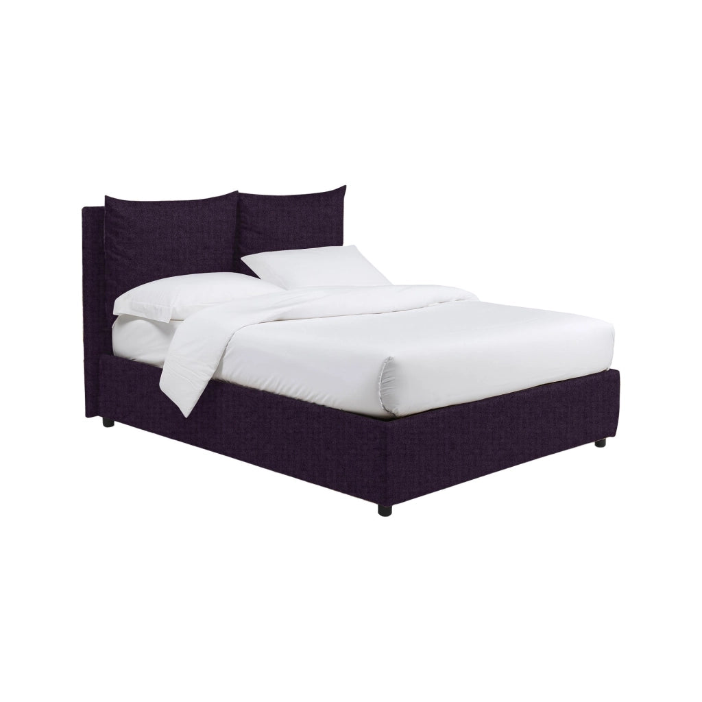 Liskeard, Letto Matrimoniale Sfoderabile Made in Italy, Viola