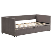 Letto Estraibile 90x200 cm; Letto 180x200 cm con Rete a Doghe; Schienale; Grigio