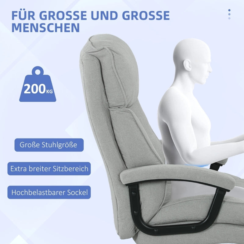 SEDIA DA UFFICIO ERGONOMICA ALTA 68,5x79x117-125 cm GRIGIO CHIARO