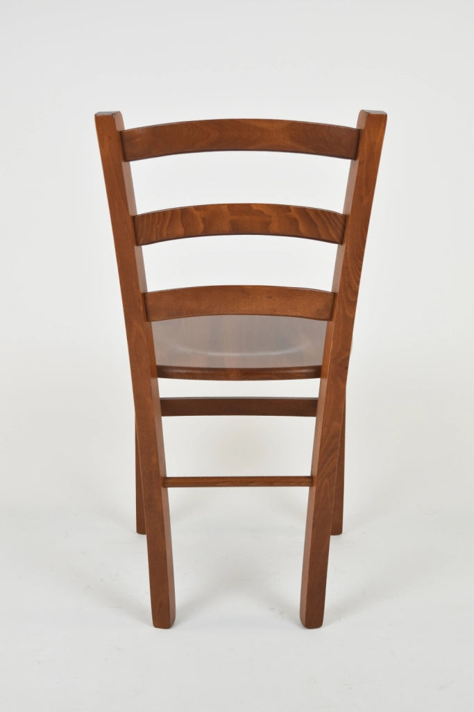 Set 4 Sedie Venice Tommychairs, robusta struttura in legno di faggio verniciata in noce chiaro e seduta in legno