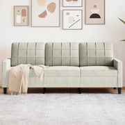 Divano a 3 Posti Crema 180 cm in Velluto 4007642