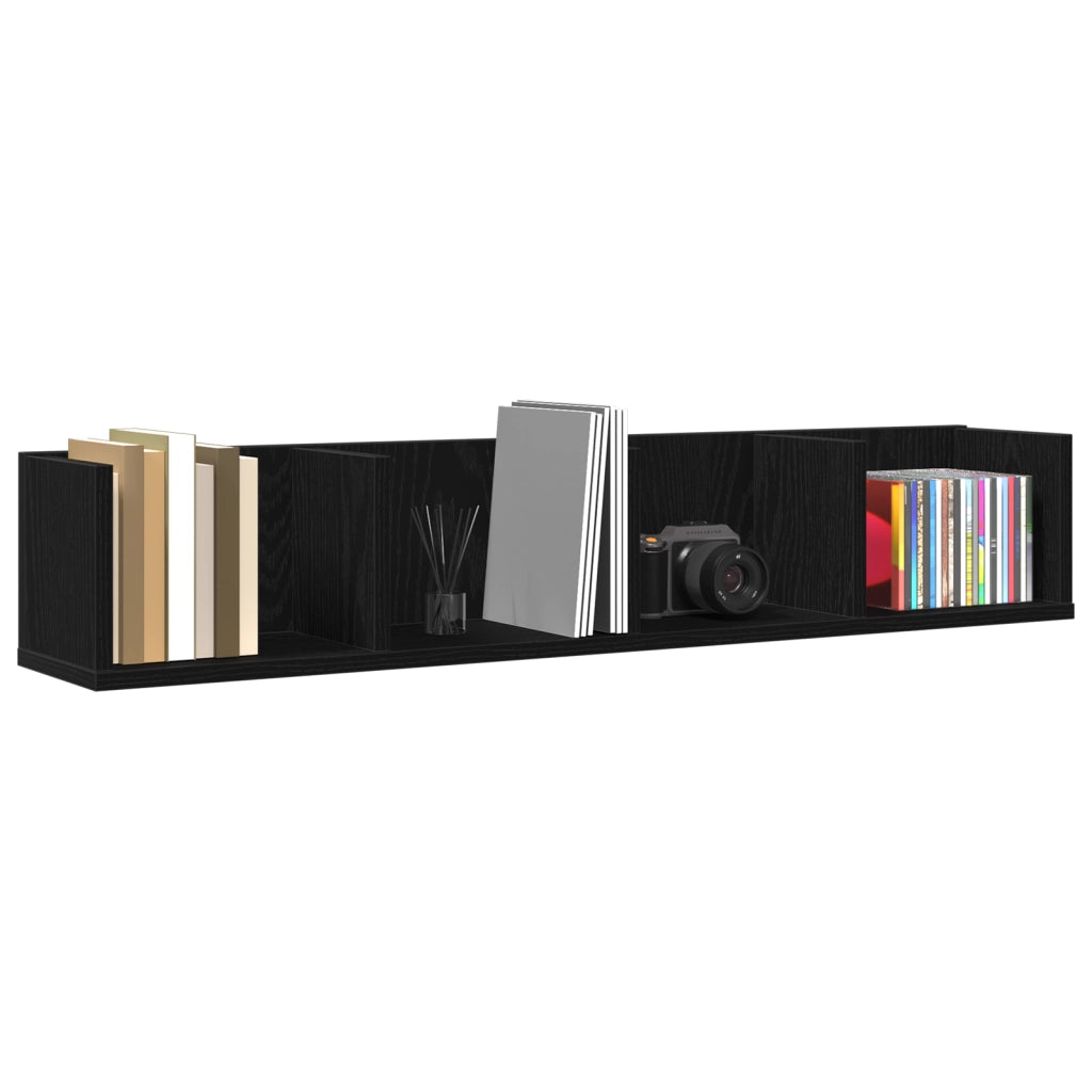 Mensola da Parete CD Rovere Nero 100x18x18 cm in Legno Ingegnerizzato