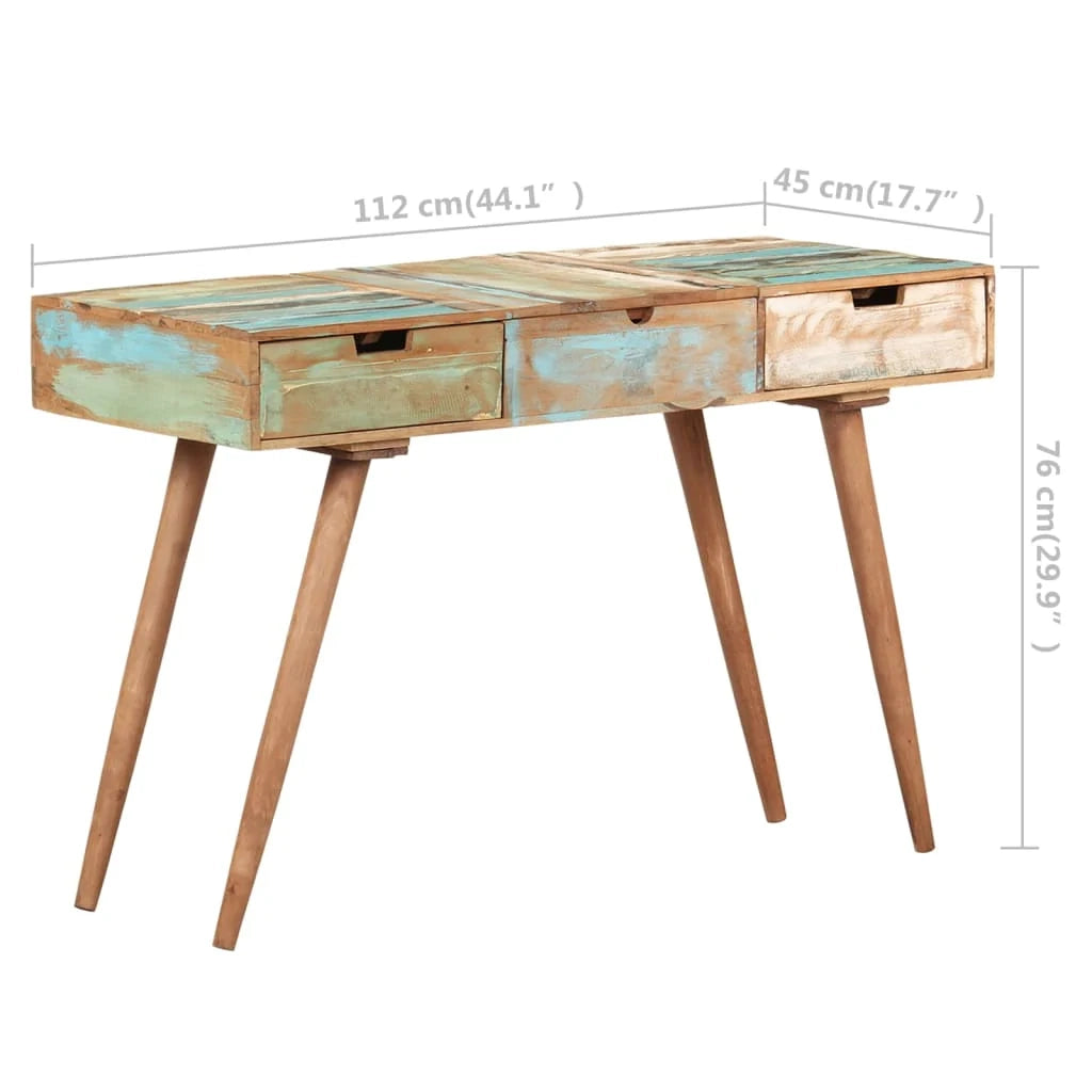 Toeletta con specchio tavolo da trucco 112 x 45 x 76 cm legno massello di recupero 02_0006357