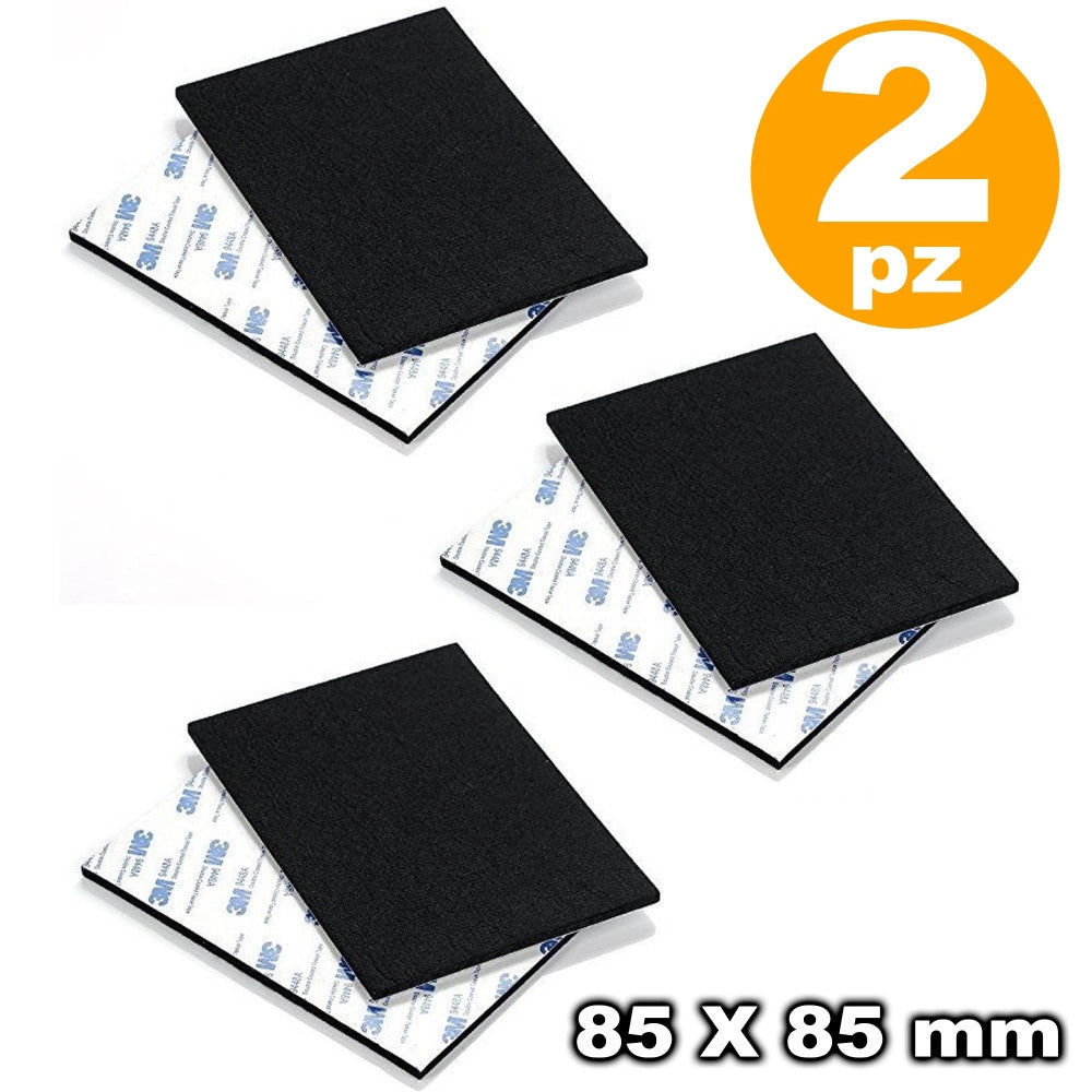 Trade Shop - Feltrini Autoadesivi Quadrati 2 Pz 85x85mm Nero Sedie Mobili Vetro Formica Dfh -