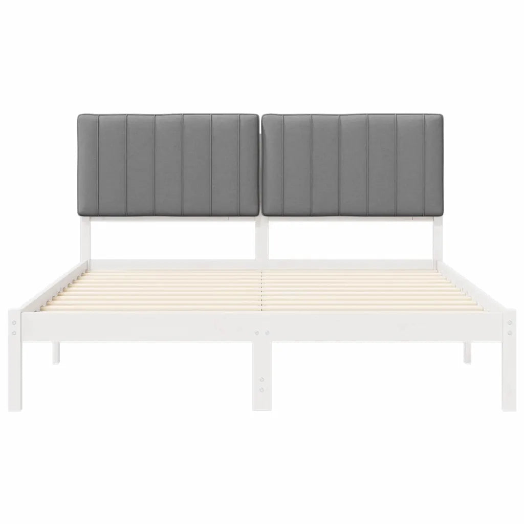 Letto con Testiera Rivestita Grigio chiaro 150 x 200 cm 878043