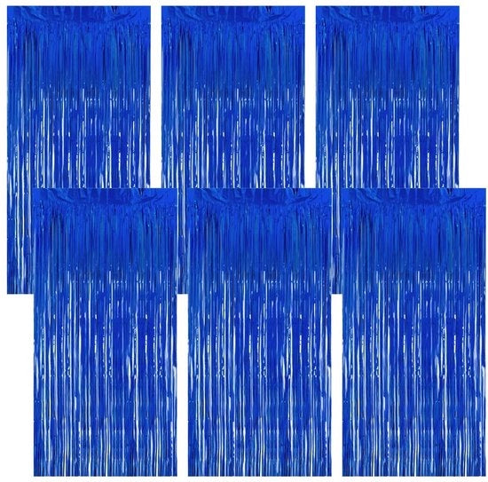 Tende da festa 6 pezzi - Blu scuro - Tenda di plastica 1m x 2m - Decorazione di fondo - Decorazione per compleanni - Decorazione per eventi