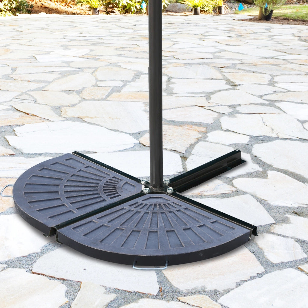 Set Pesi per Ombrellone a Base a Croce ¨C zephmum ¨C Bronzo, 28 kg, 66x47x4.2 cm