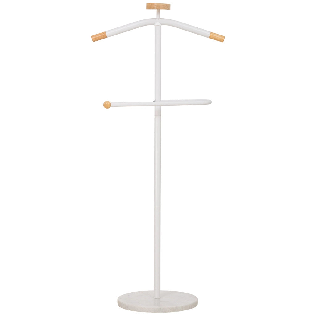 Galán de noche de metal y madera blanco 120h cm