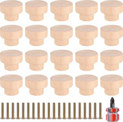 Set di maniglie in legno, maniglie di cassetti, maniglia di cassetto, maniglie in legno per cassetti, maniglie per cassetti, inclusi viti - 35mm