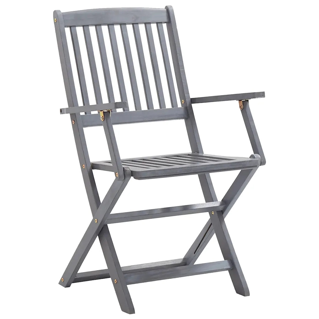 Sedie da Giardino Pieghevoli 2pz con Cuscini in Massello Acacia 3064483