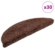 Tappetini per scale 30 pz 56x17x3 cm Marrone Semicircolari 3365802