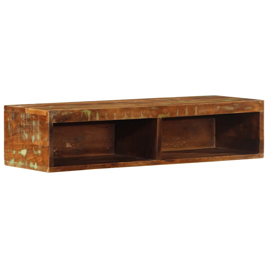 Mobile TV a Parete-Mobile TV a Muro 80x30x19 cm in Legno Massello di Recupero 824919