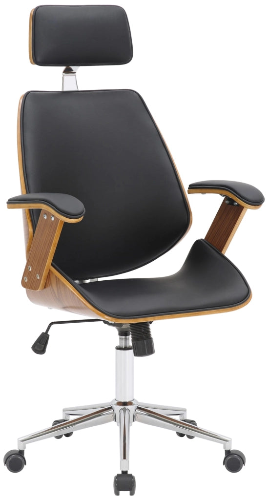 Sedia da ufficio Chicago in similpelle Noce/nero
