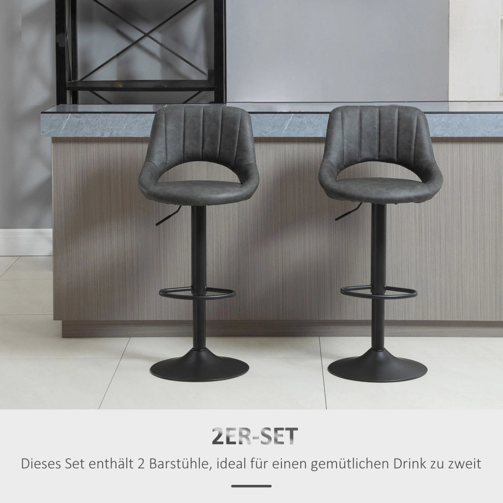 SGABELLO BAR Set da 2 pezzi girevole regolabile 44x49x90-110 cm grigio