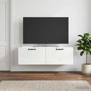 Mobile Porta TV da Muro Bianco Lucido 98 x 31 x 30 cm 899069