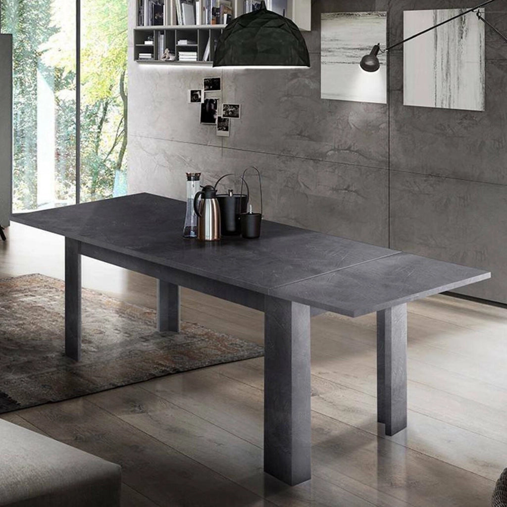 Tavolo per sala da pranzo Agenore, Made in Italy, Tavolo moderno con allunghe, Consolle allungabile, cm 160/210x90h75, Grigio Ardesia