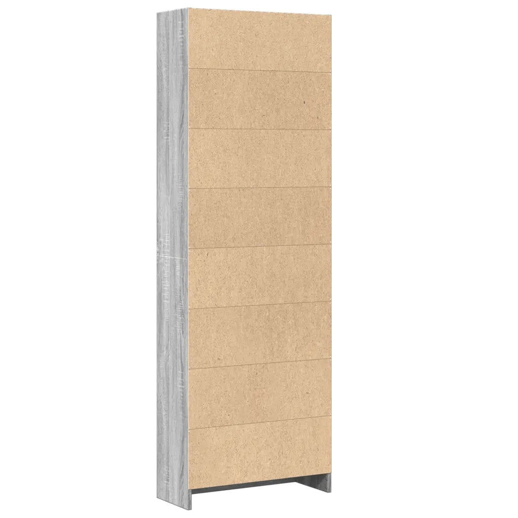 Libreria-Scaffale per Libri-Mobile di Stoccaggio Grigio Sonoma 60x24x176 cm in Legno Multistrato