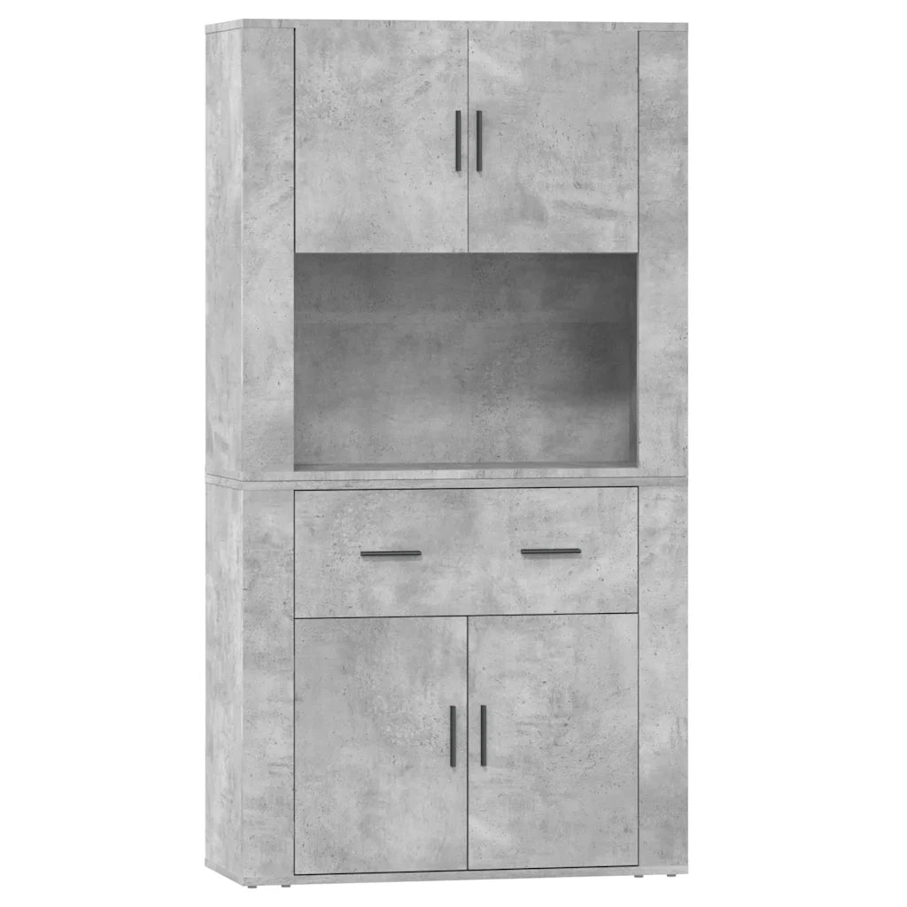 Credenza-Buffet-Armadio da cucina Grigio Cemento in Legno Multistrato