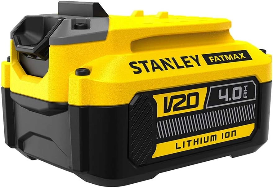 STANLEY FatMax Kit SVK20424A (Trapano Avvitatore SFMCD720 + Tassellatore SFMCH900 + Avvitatore a Impulsi SFMCF810 + Smerigliatrice SFMCG400 + 2 Batterie 4,0 Ah + Caricabetterie + Borsa M)