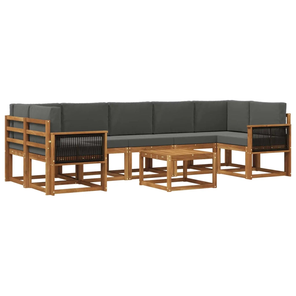 Set di divani da esterno con cuscino 6 pcs Naturale e Antracite 3385073