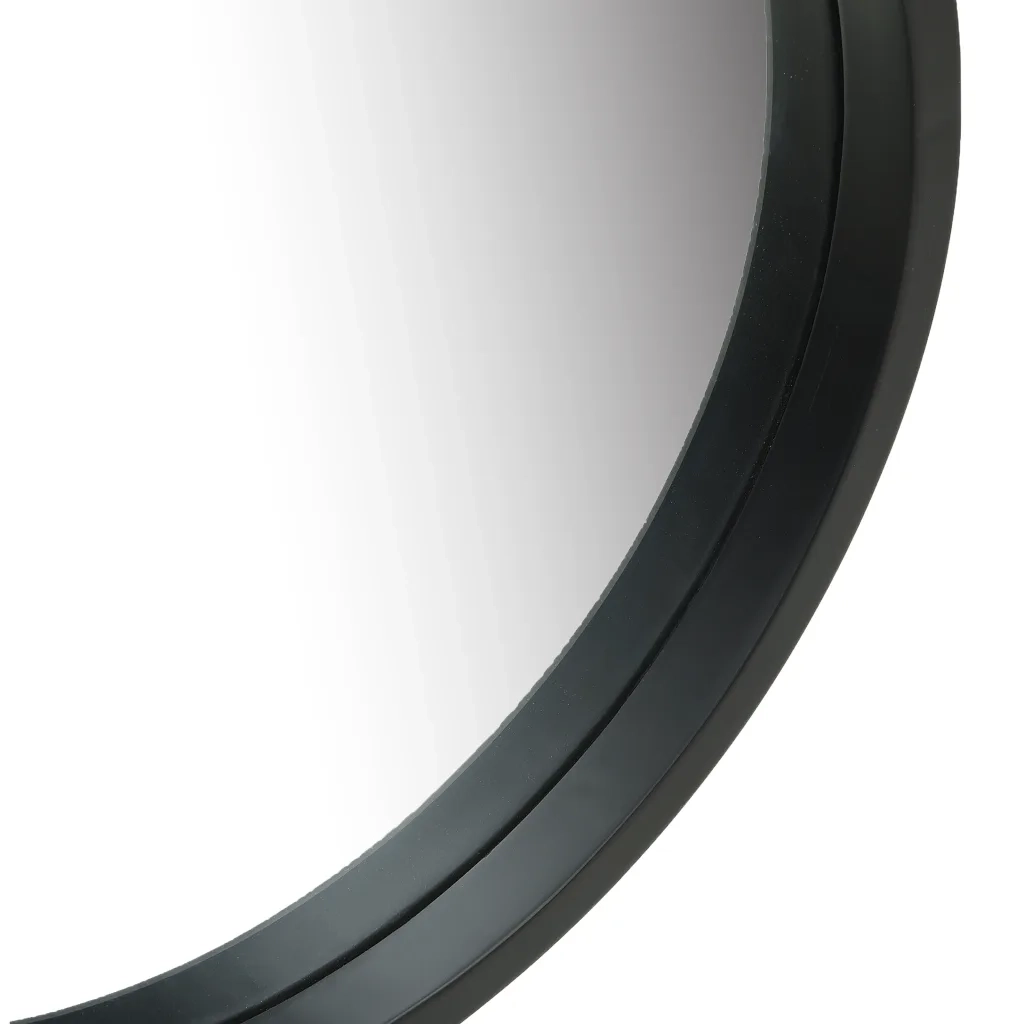 Specchio da Parete con Cinghia-Specchio a Muro-Specchio Decorativo 50 cm Nero