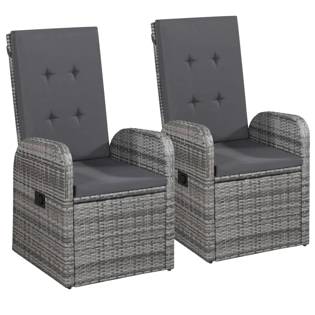 Set da pranzo da giardino 5 pezzi con mobili da esterno e cuscini grigio 02_0014148