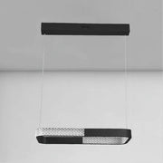 Trade Shop - Lampadario A Sospensione Led 28w Rettangolare Nero Cristallo Con Telecomando 32071 -