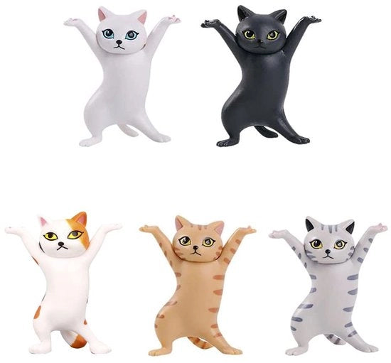 5 pezzi di portapenne per gatti, portapenne danzante divertente per gatti, portafigur per gatti, portapenne per ufficio e decorazione domestica
