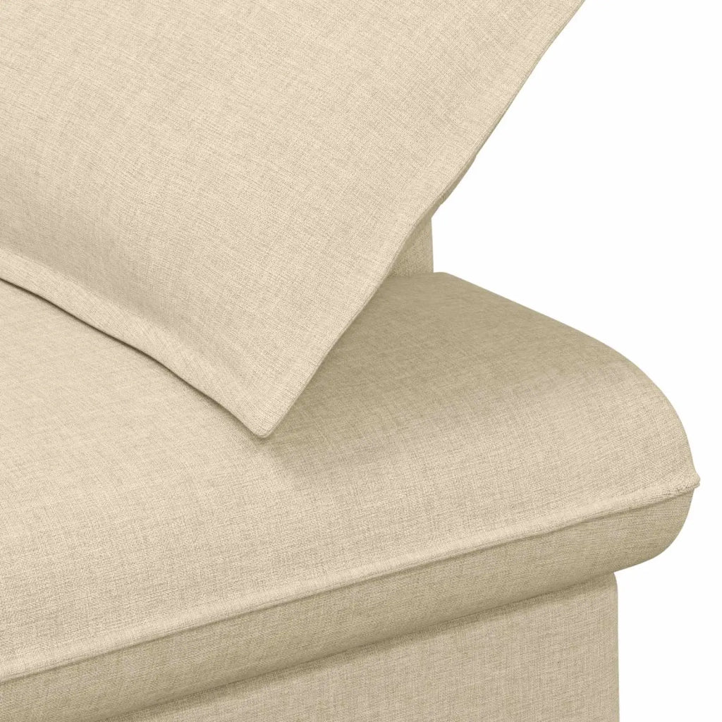 Loveseat con bottoni imbottiti Crema 111 x 68 x 80 cm Tessuto 42041803