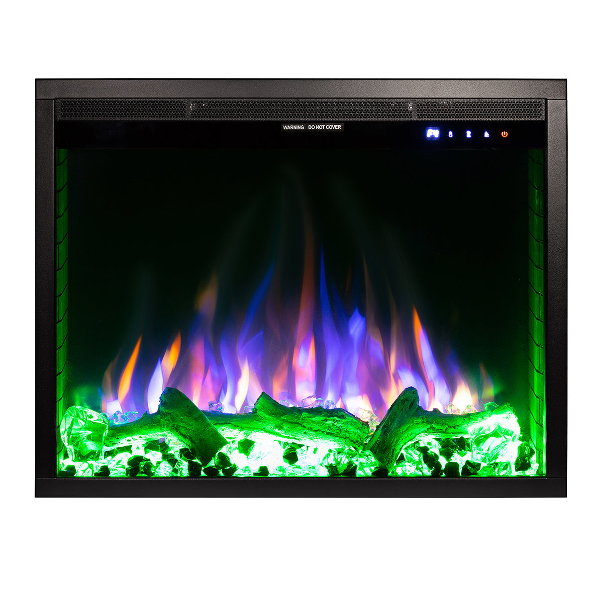 Camino Elettrico da Incasso 50,8x64,6x19,5 cm Effetto Fiamma 1500W Thomas Nero