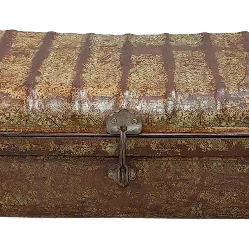 Valigia artigianale in metallo, 67x37x25h cm