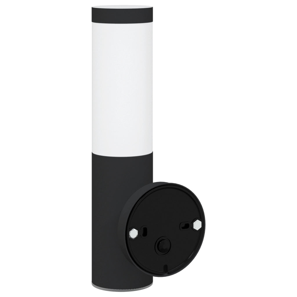 Lampada da Parete Esterna con Sensore Nera Acciaio Inossidabile IP44