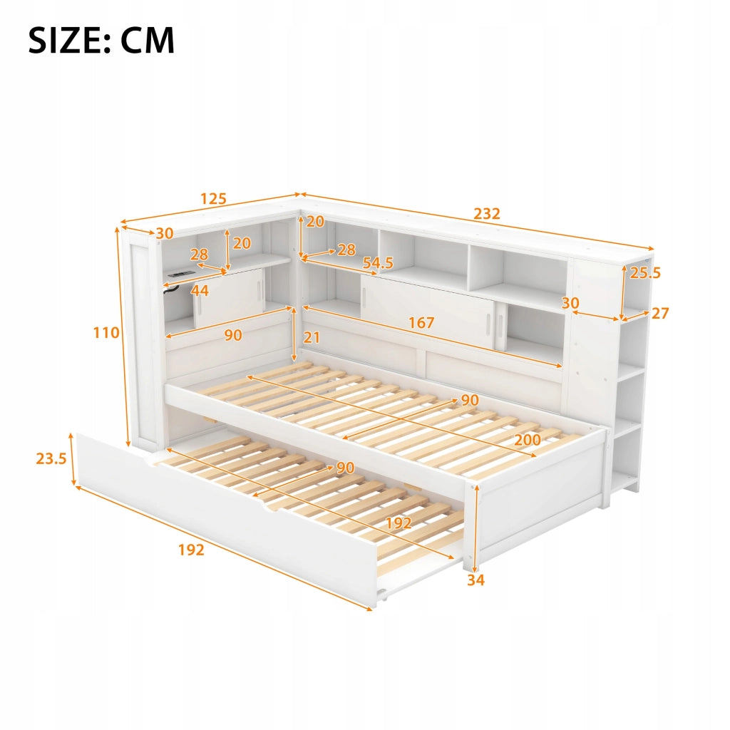Letto singolo - Xylo - 90x200 cm - Bianco