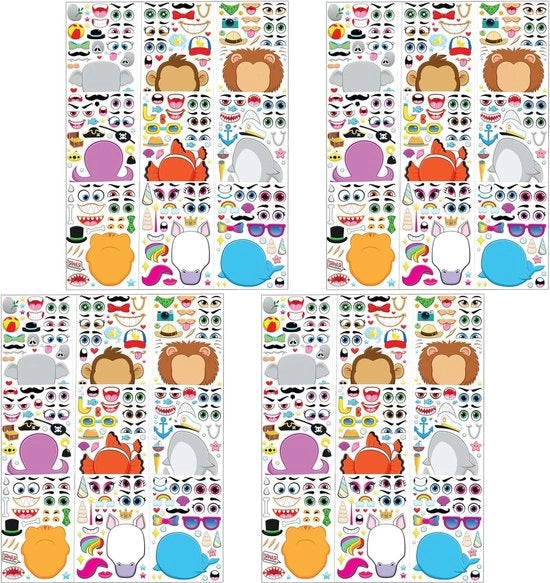Sticker dieren - 36 pezzi in diversi stili per attività manuali - carini e colorati sticker dieren.