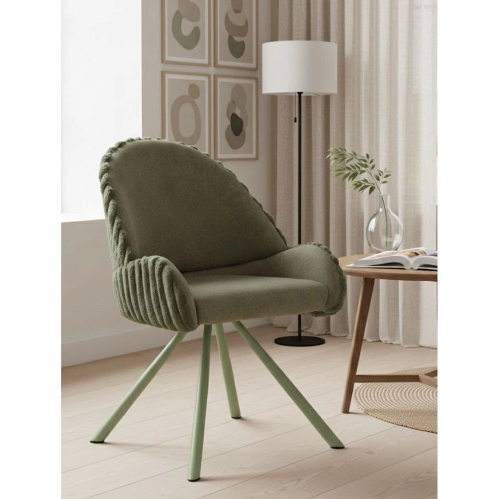 Set di 3 Pouf VKH886, Verde, Poliestere, 58x53x85 cm